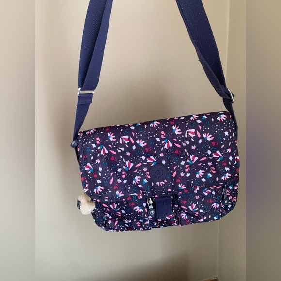 Kipling purse shoulder crossbody adjustable strap messenger confetti pattern - Picture 1 of 13